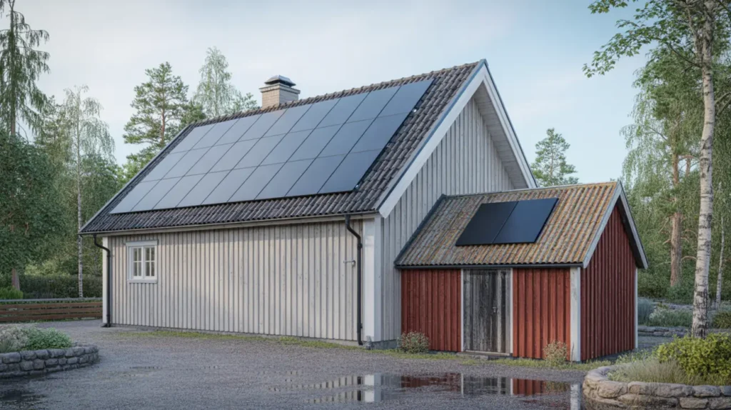 montering av solpaneler p garage och f rr d i djursholm danderyd